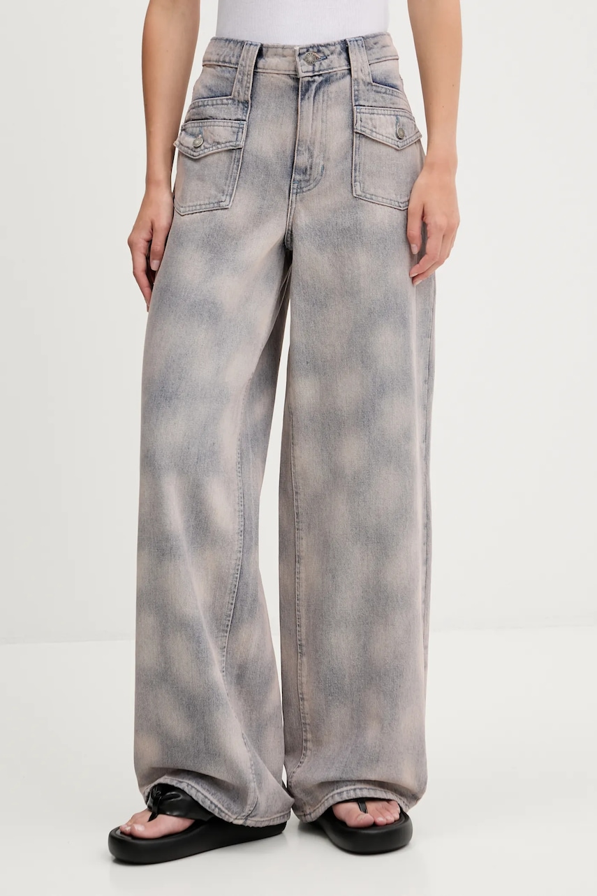 Levně Bavlněné džíny Guess Originals dámské, růžová barva, W5GG02 D5MKA