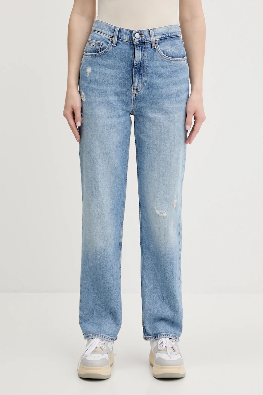 Levně Džíny Tommy Jeans dámské, high waist, DW0DW20013