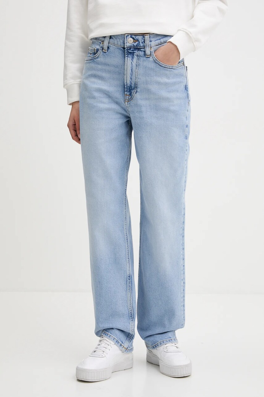 Levně Džíny Tommy Jeans dámské, high waist, DW0DW20643