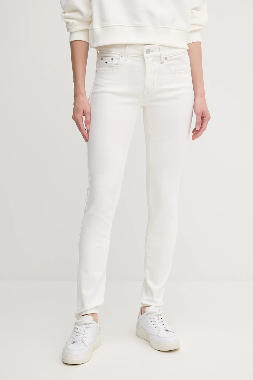 Tommy Jeans blugi culoarea bej, DW0DW20667