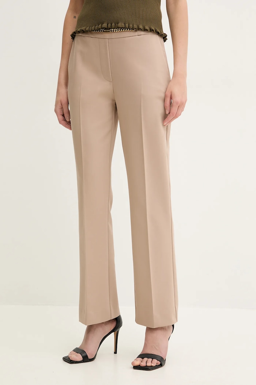 Levně Kalhoty Marciano Guess SUNNY dámské, hnědá barva, střih cigarette, medium waist, 5GGB17 7311A