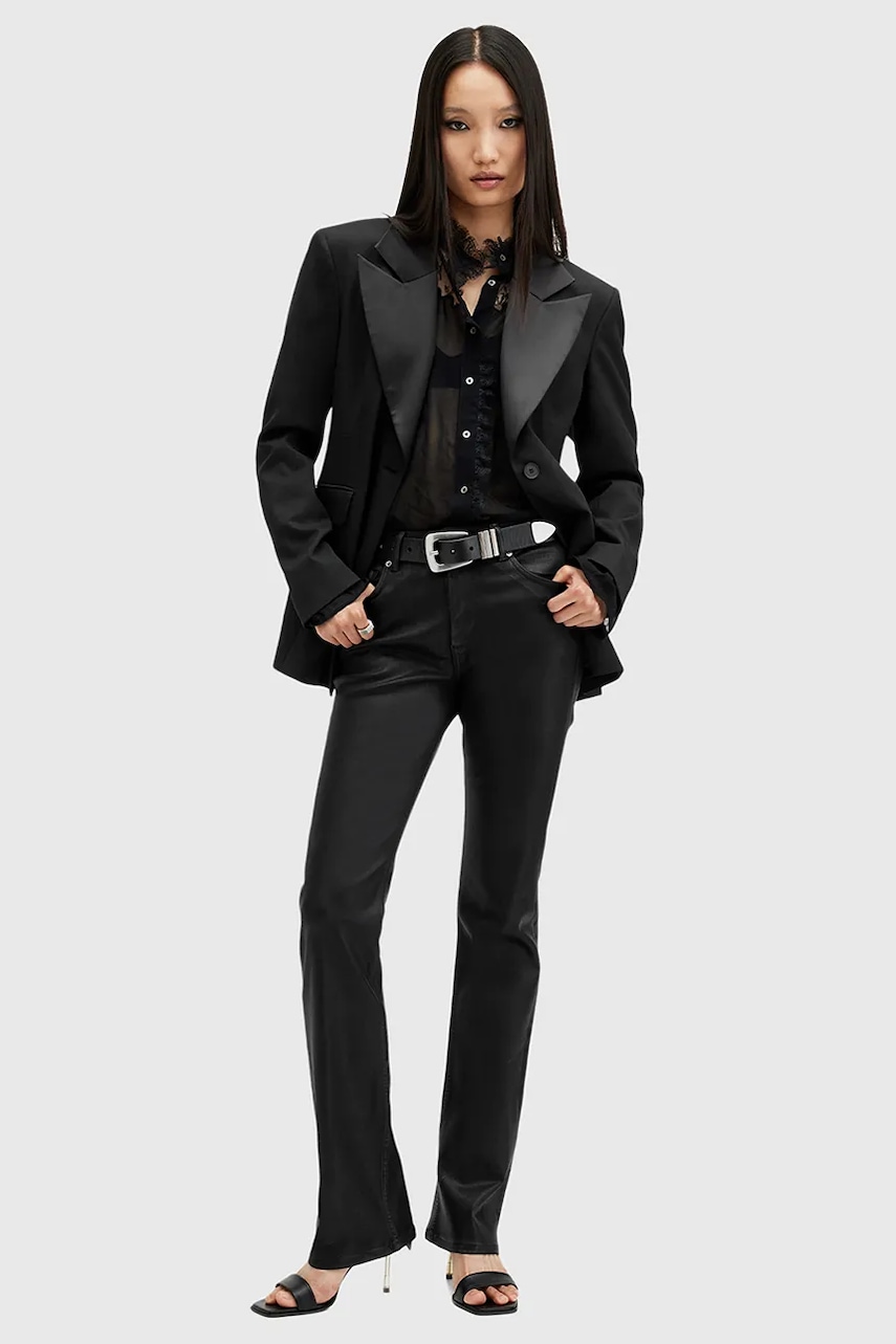 AllSaints jeansi HALDAN femei medium waist, W014EC