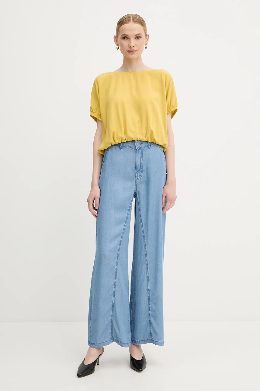 Брюки United Colors of Benetton прямые высокая посадка 4KHNDF09L