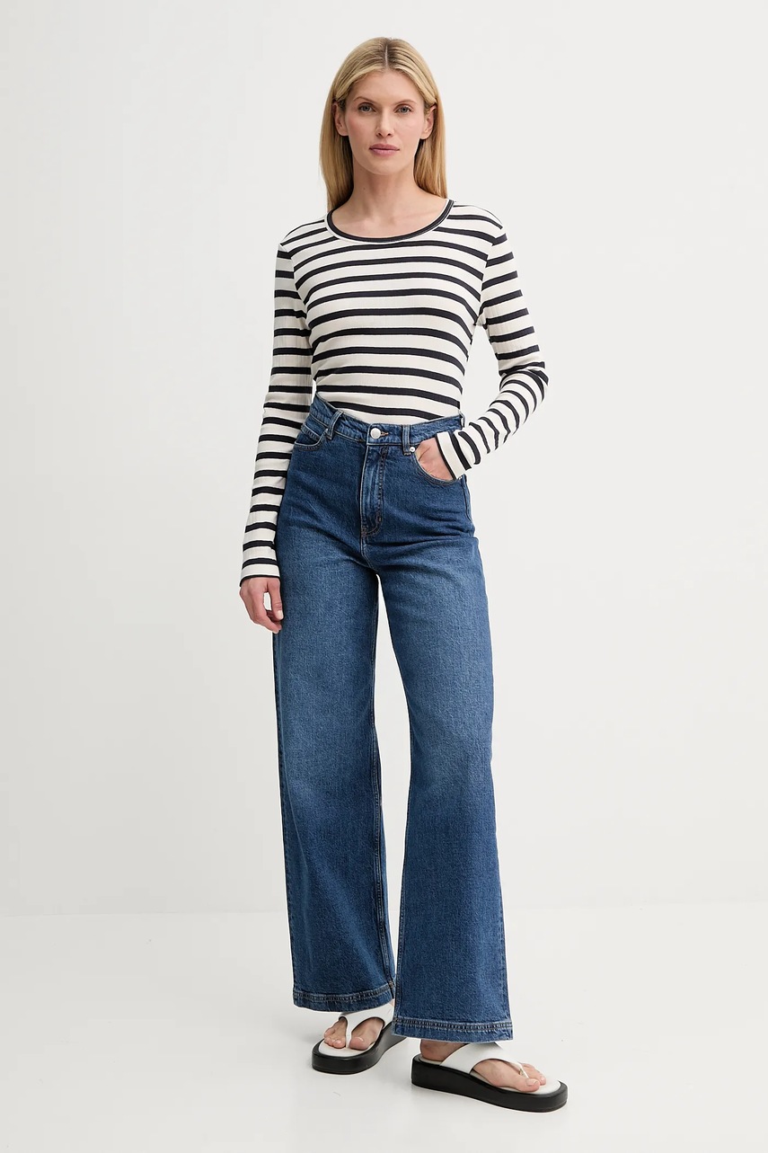 Хлопковый лонгслив MUNTHE JOTE цвет бежевый 247112924764