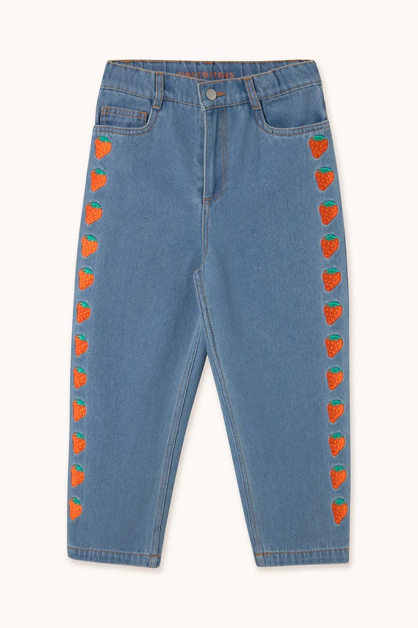 Детские джинсы Tinycottons STRAWBERRIES EMBROIDERED JEANS SS25-247 Детские джинсы Tinycottons STRAWBERRIES EMBROIDERED JEANS SS25-247