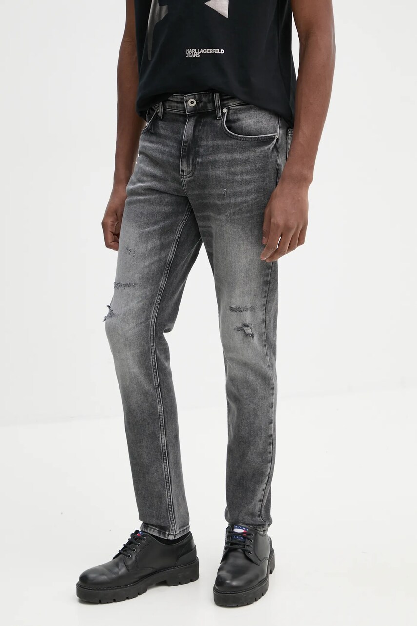 Karl Lagerfeld Jeans jeansi barbati, culoarea gri, A1M10105 Karl Lagerfeld Jeans jeansi barbati, culoarea gri, A1M10105