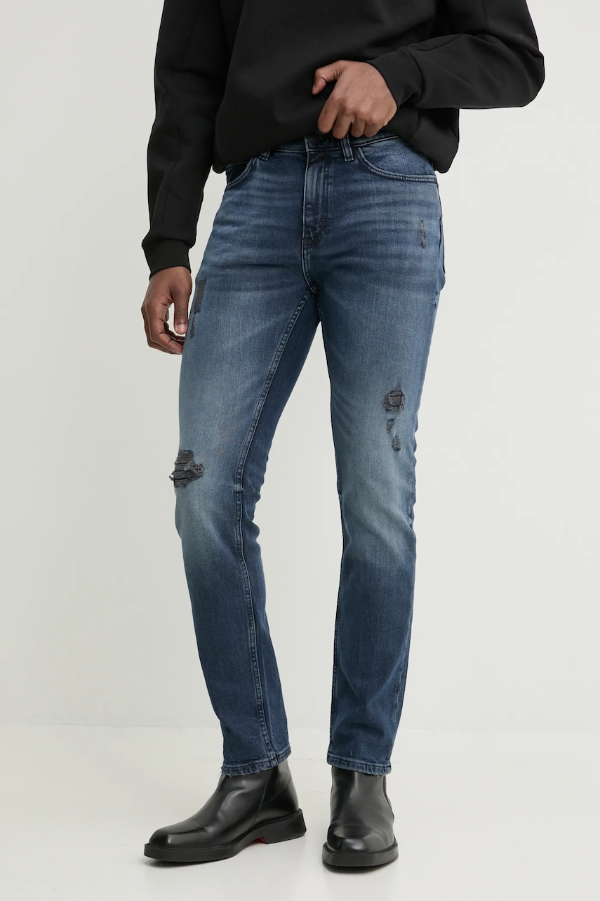 HUGO jeansi barbati, culoarea albastru marin, 50530611