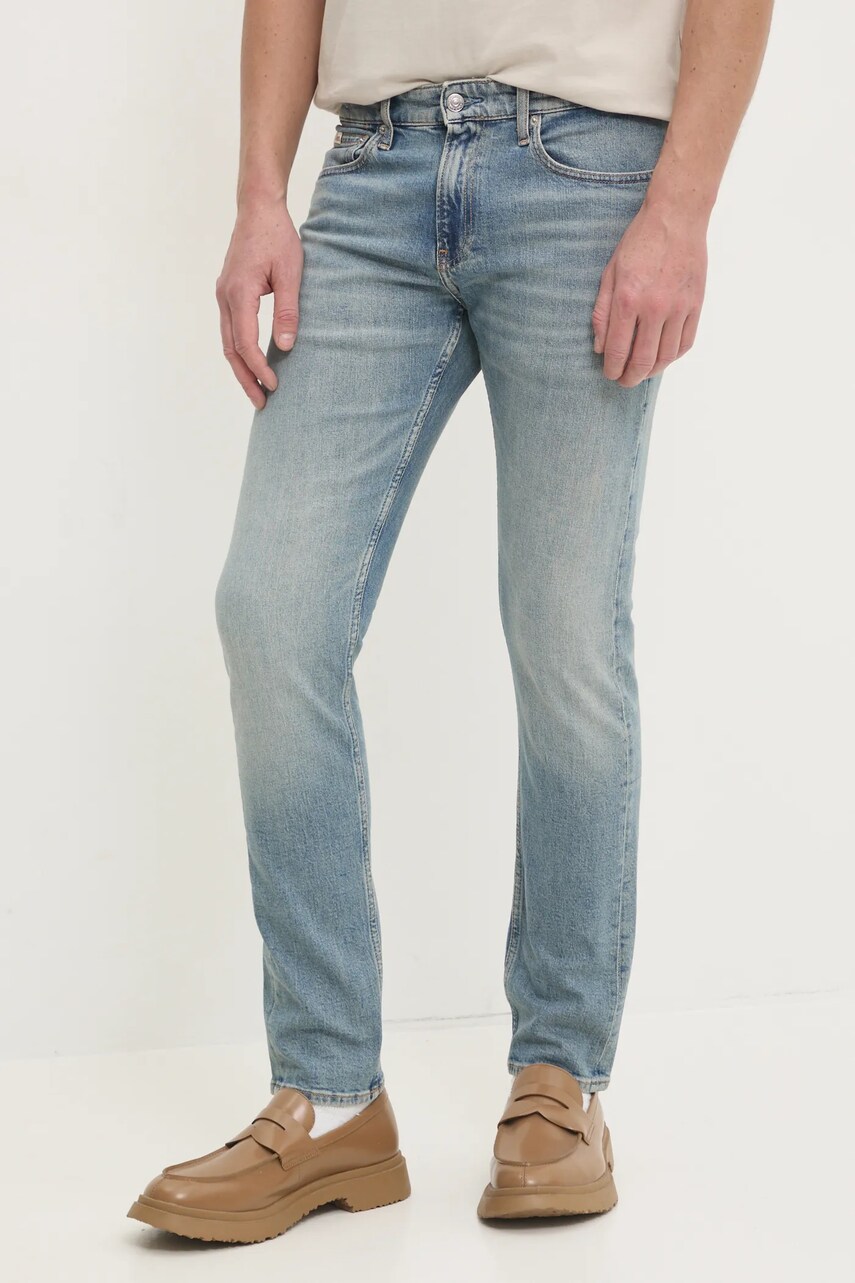 Levně Džíny Calvin Klein Jeans pánské, modrá barva, J30J326519