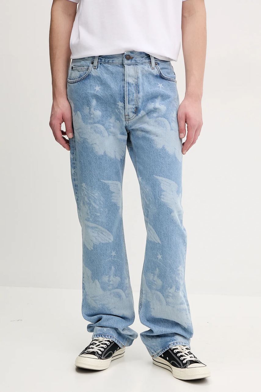 Džíny Fiorucci Angel Print Straight Fit Jeans pánské, U02SPDJE075DN03DN02
