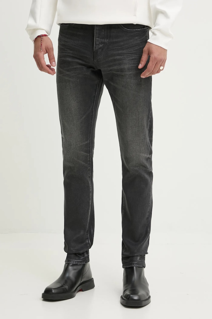 PURPLE BRAND jeansi DOUBLE DIP COATED barbati, culoarea gri, P005-DDCV125 PURPLE BRAND jeansi DOUBLE DIP COATED barbati, culoarea gri, P005-DDCV125