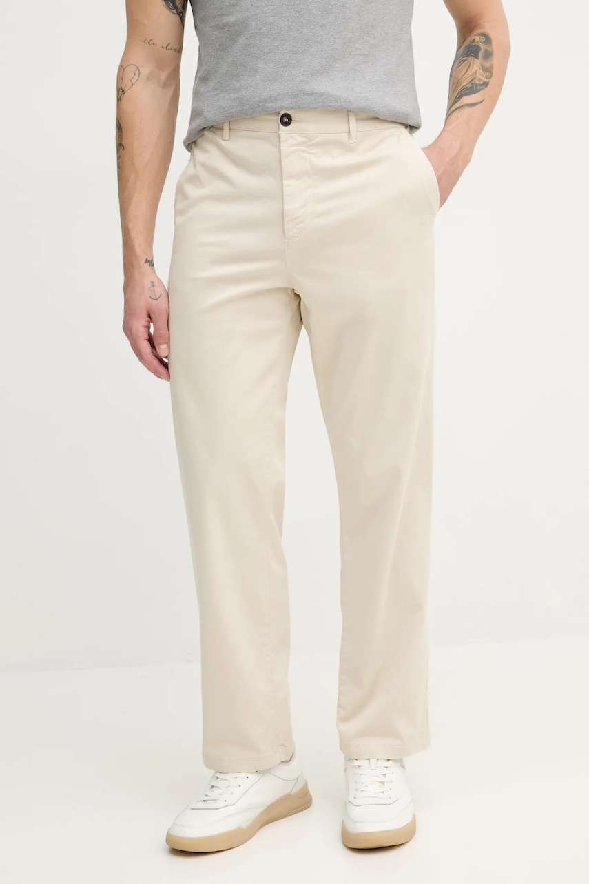 United Colors of Benetton pantaloni bărbați, culoarea bej, drept, 4UN4UF05H United Colors of Benetton pantaloni bărbați, culoarea bej, drept, 4UN4UF05H