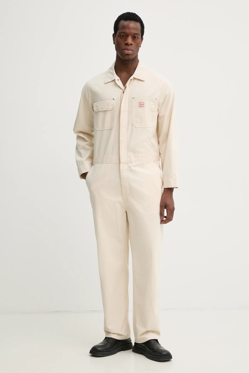 Levi's salopeta STAY LOOSE COVERALLS barbati, culoarea bej, A6211 Levi's salopeta STAY LOOSE COVERALLS barbati, culoarea bej, A6211