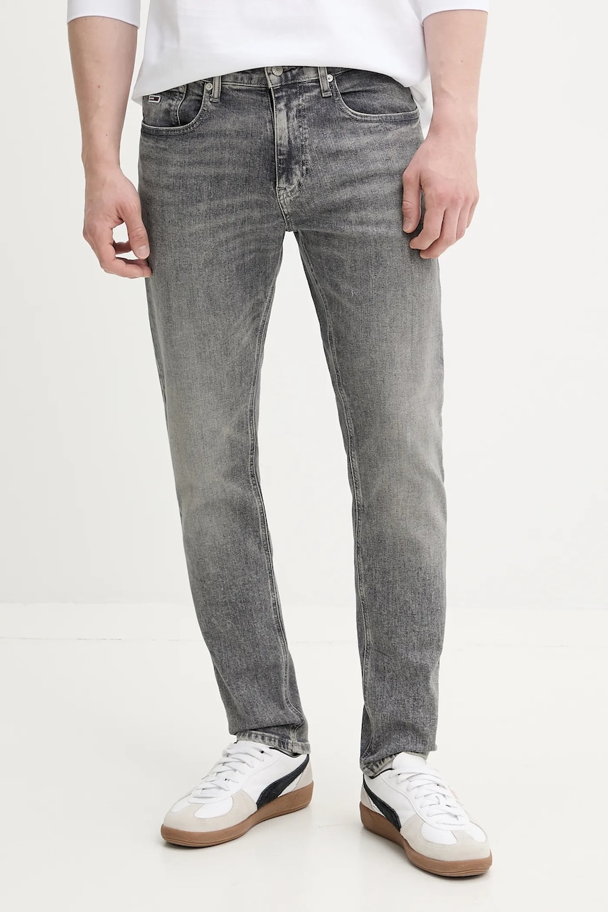 Tommy Jeans jeansi barbati, culoarea gri, DM0DM21853