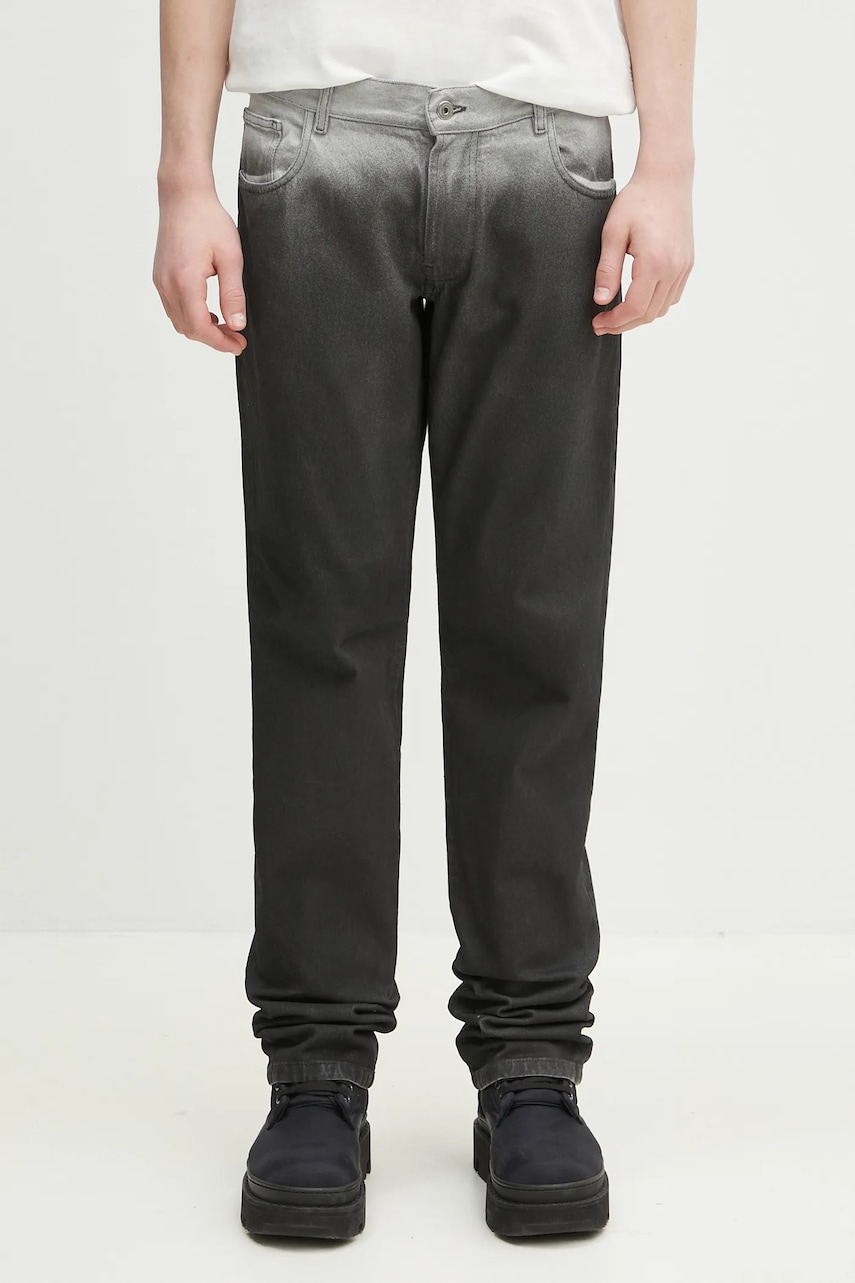 Marcelo Burlon jeans Gradient Dnm Low Waist Pants Black White bărbați CMYA03AS25DEN0011001