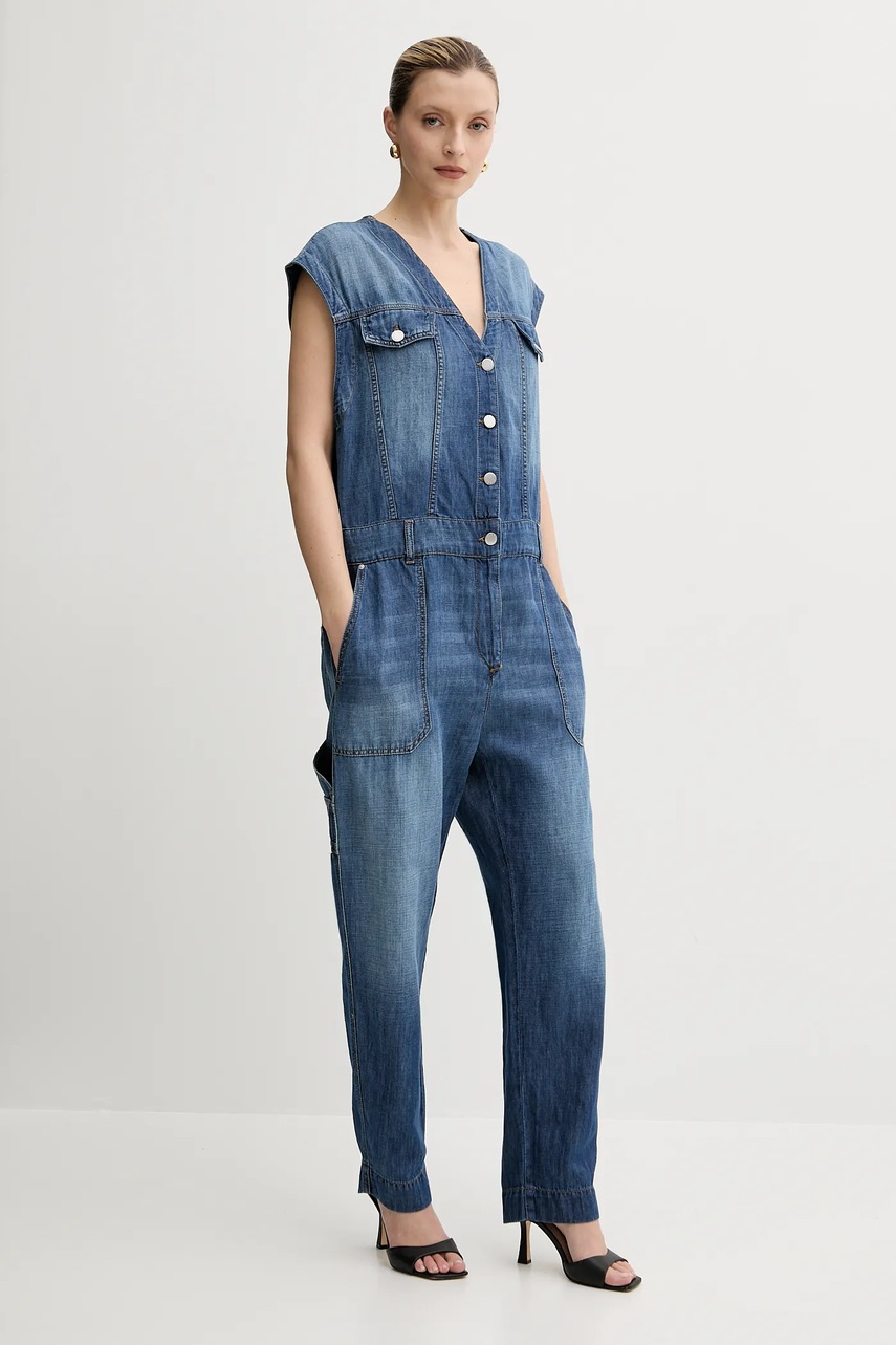 Джинсовый комбинезон Pinko с примесью льна 104824 A2GQ