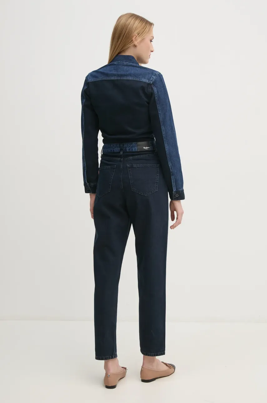 Джинсовый комбинезон Pepe Jeans VALERIE цвет синий хлопковый с воротником PL230508 Джинсовый комбинезон Pepe Jeans VALERIE цвет синий хлопковый с воротником PL230508