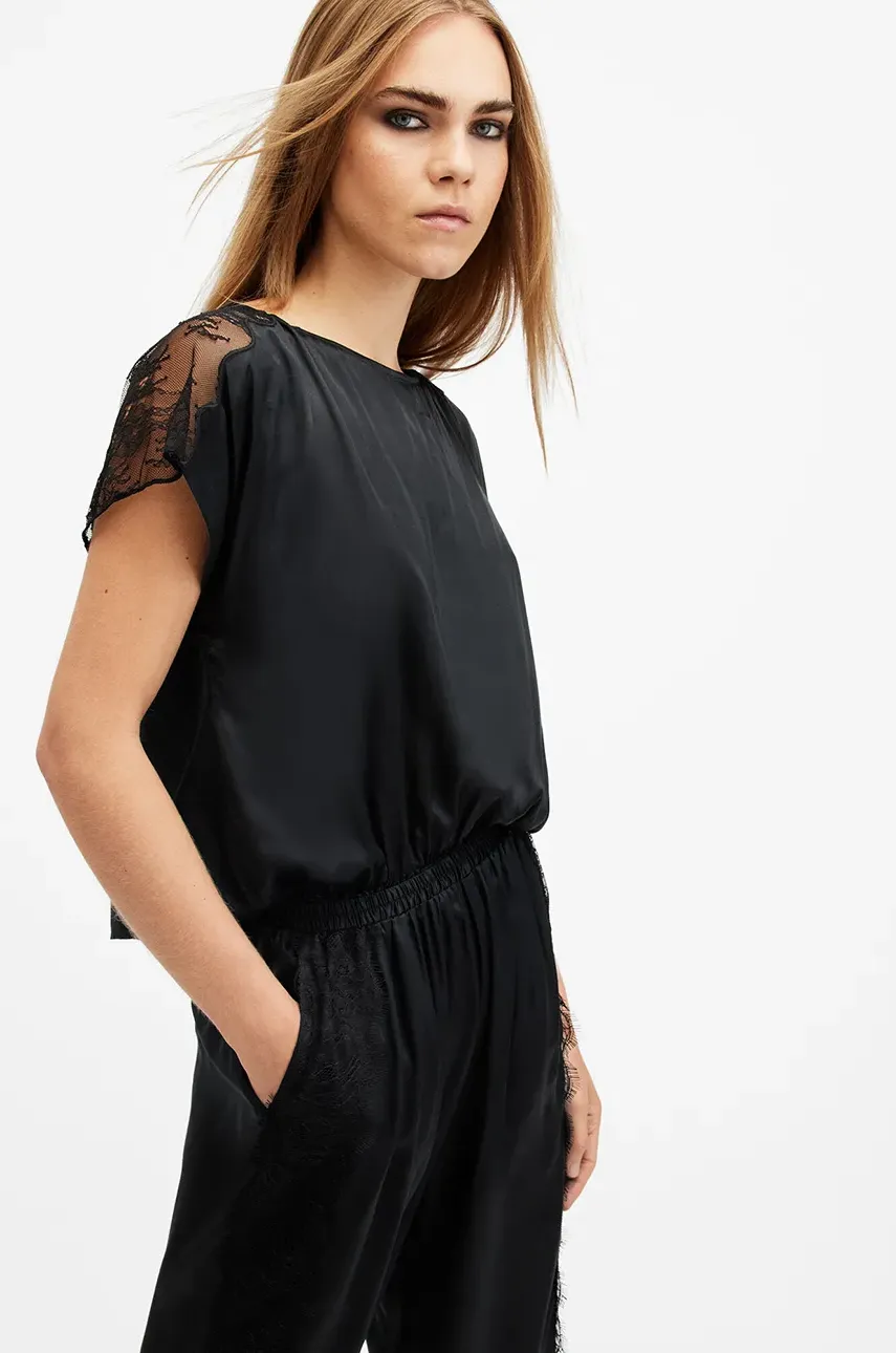 Комбинезон с примесью шелка AllSaints MARI цвет чёрный W050TB Комбинезон с примесью шелка AllSaints MARI цвет чёрный W050TB