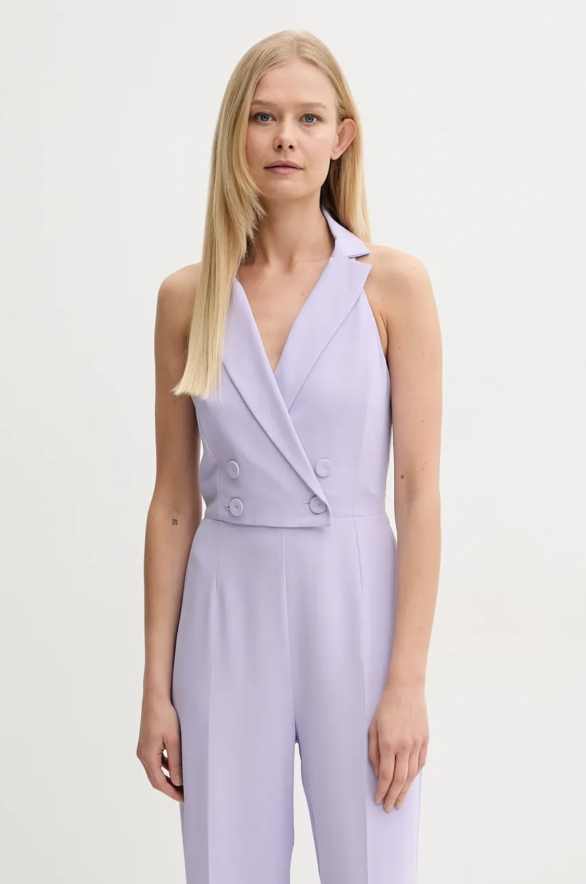 Комбинезон Patrizia Pepe цвет фиолетовый острое декольте 2T0077 A411 Комбинезон Patrizia Pepe цвет фиолетовый острое декольте 2T0077 A411