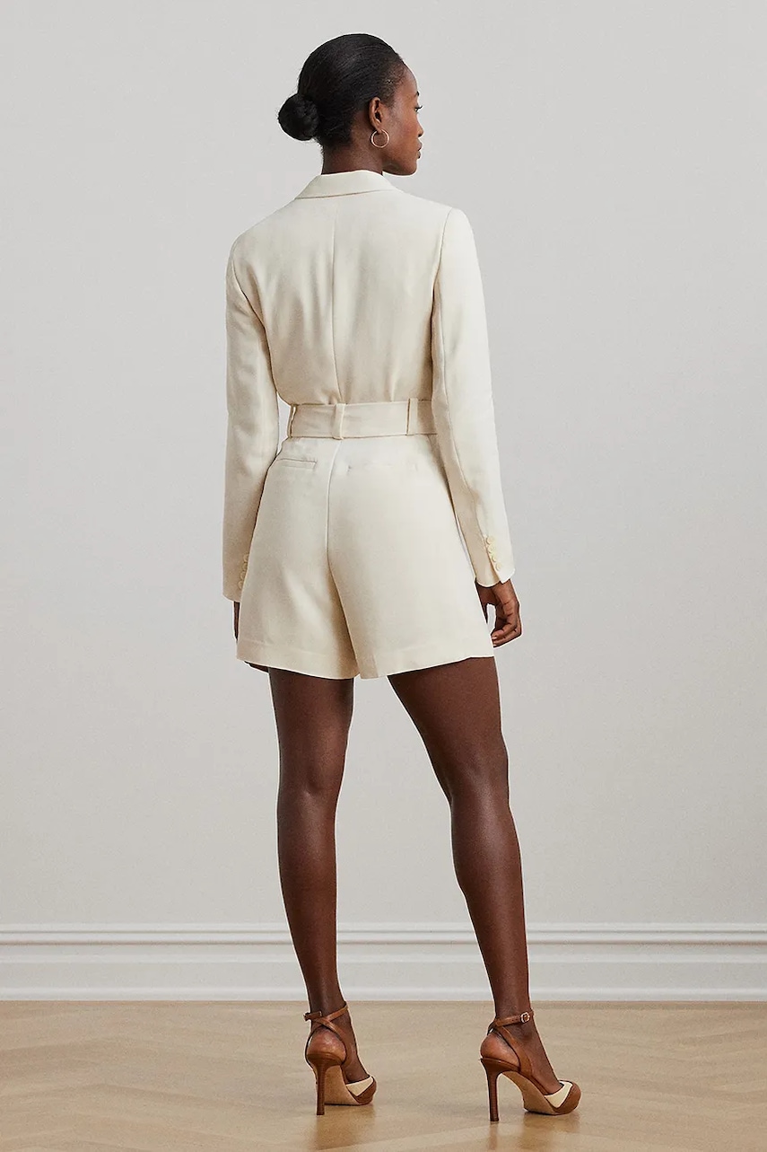 Комбинезон Lauren Ralph Lauren цвет бежевый острое декольте 200963788 Комбинезон Lauren Ralph Lauren цвет бежевый острое декольте 200963788