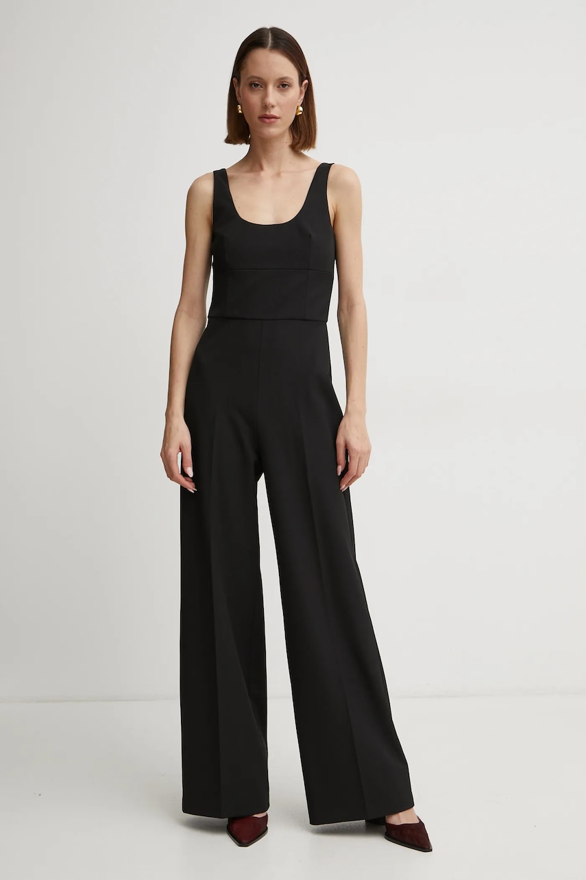 MAX&Co. salopetă culoarea negru, cu decolteu rotund, 2516241011200