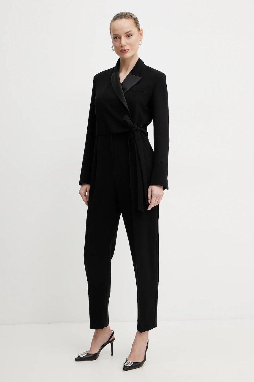 Weekend Max Mara salopeta culoarea negru, cu decolteu in v, 2515241021600