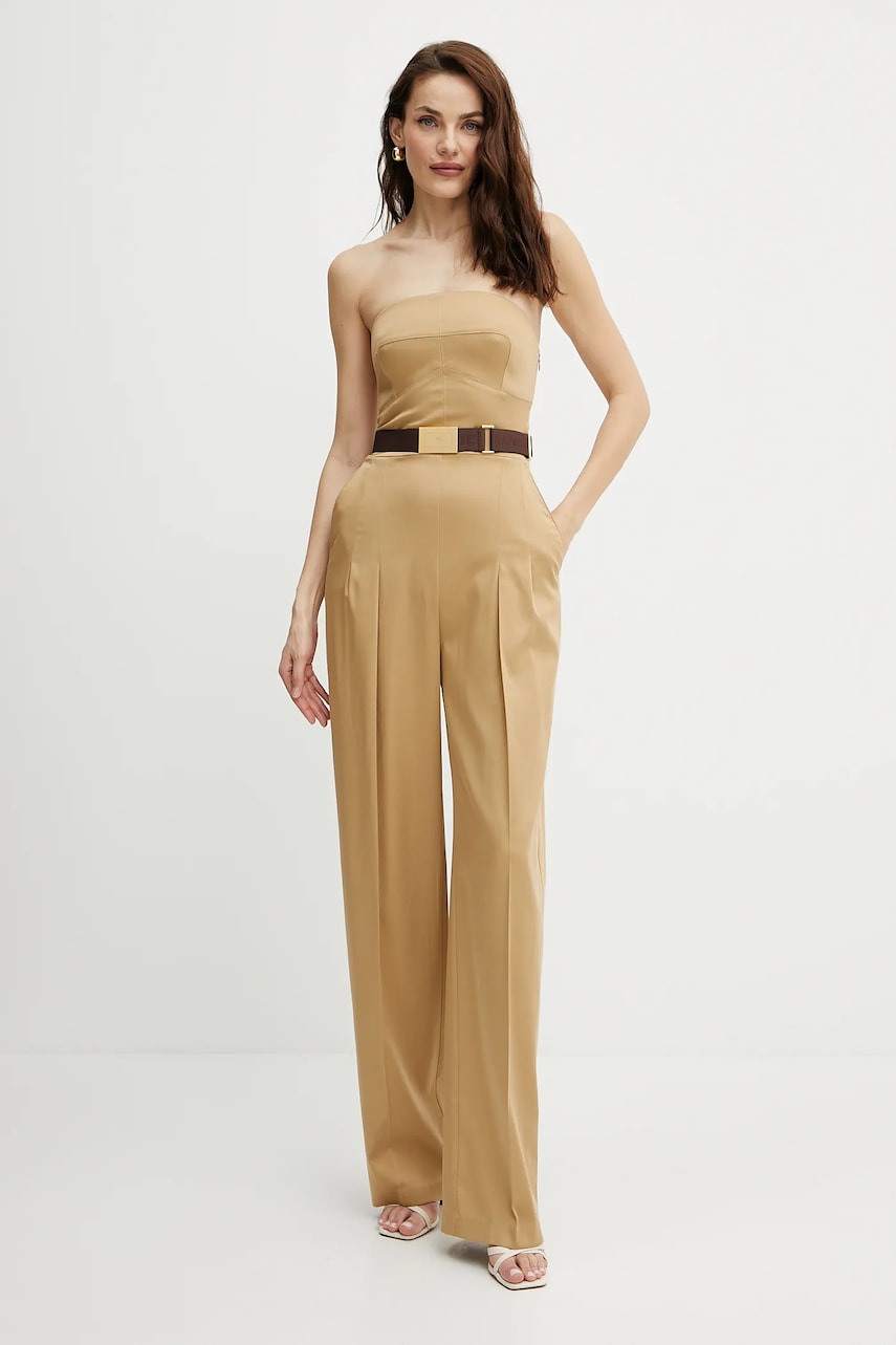 Elisabetta Franchi salopeta culoarea verde, cu decolteu rotund, TU05152E2