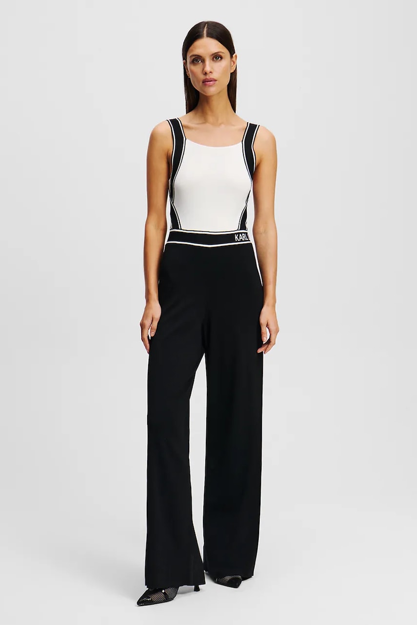 Karl Lagerfeld salopetă culoarea negru, cu decolteu rotund, A2W13021