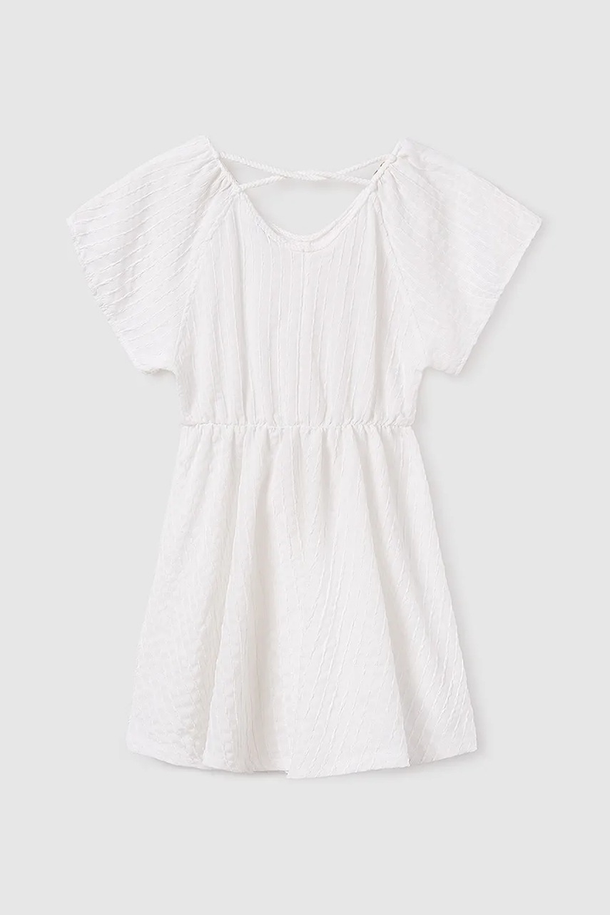 Детское платье Mayoral цвет белый mini расклешённое 6987