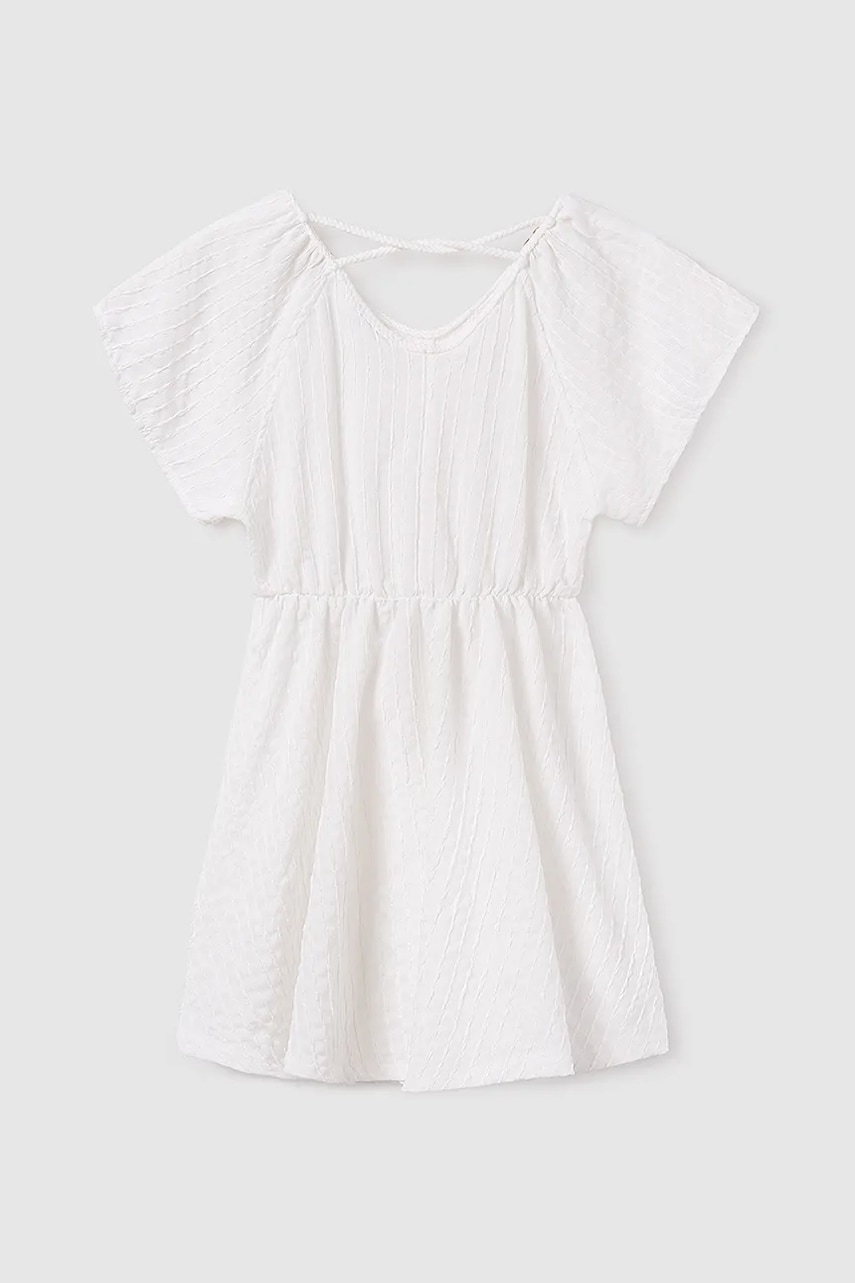 Детское платье Mayoral цвет белый mini расклешённое 6987 Детское платье Mayoral цвет белый mini расклешённое 6987