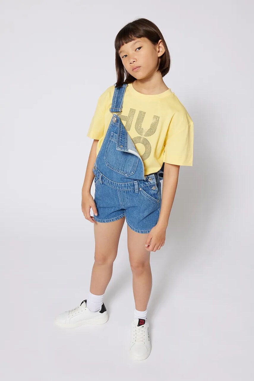HUGO salopete din denim pentru copii G00405