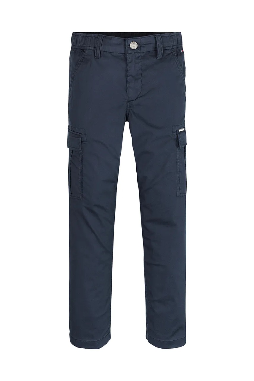 Детские брюки Tommy Hilfiger цвет синий однотонные KB0KB09303 Детские брюки Tommy Hilfiger цвет синий однотонные KB0KB09303