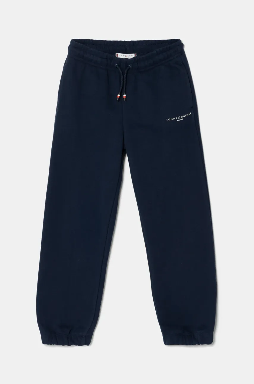 Levně Dětské tepláky Tommy Hilfiger tmavomodrá barva, hladké, KS0KS00596