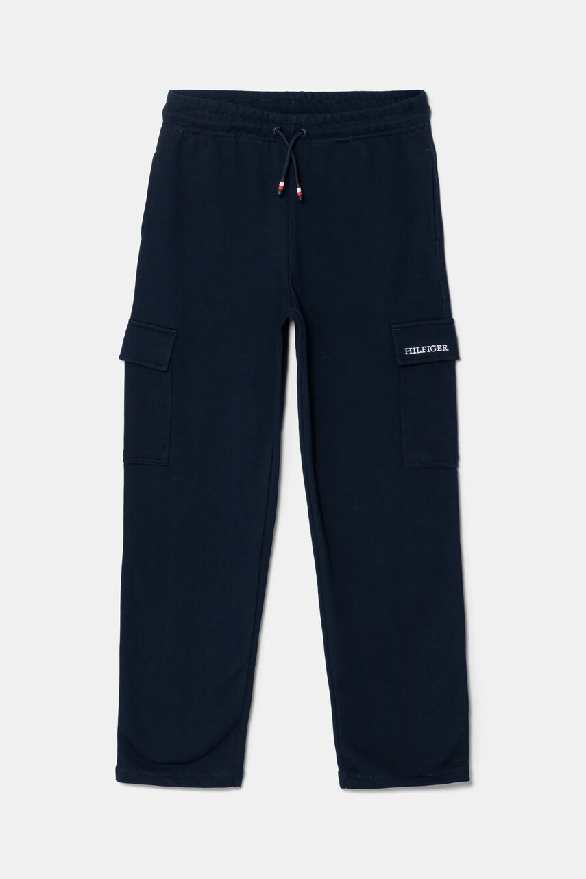 Levně Dětské bavlněné tepláky Tommy Hilfiger tmavomodrá barva, KS0KS00622