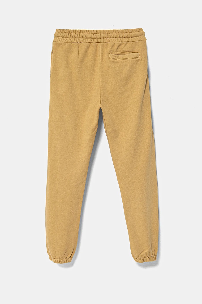 Детские хлопковые штаны Guess цвет жёлтый с аппликацией L5RQ14 KAD74