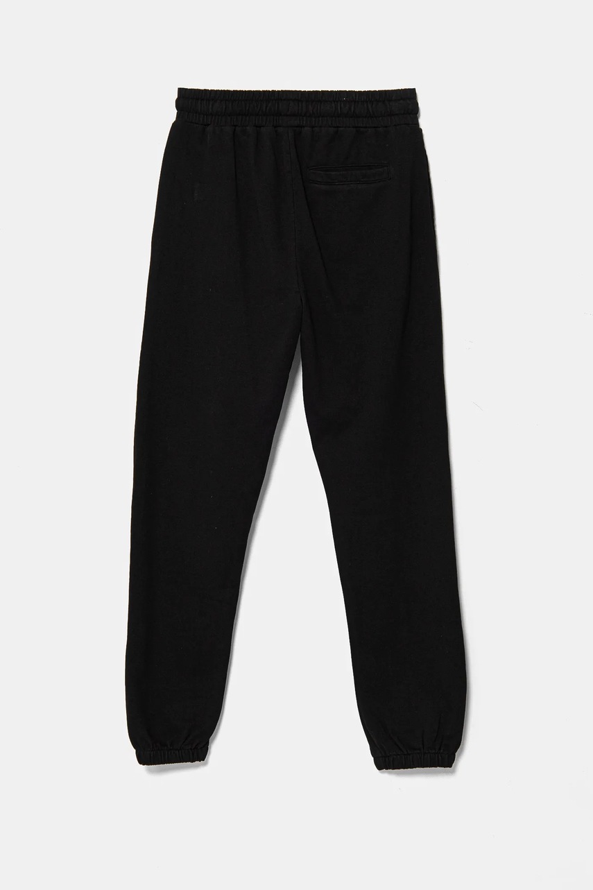 Детские хлопковые штаны Guess цвет чёрный с аппликацией L5RQ14 KAD74
