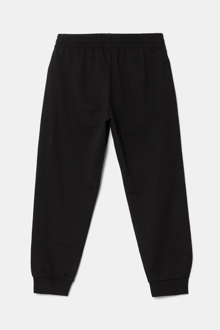 Детские хлопковые штаны EA7 Emporio Armani цвет чёрный с принтом 7B000058 AF10380 Детские хлопковые штаны EA7 Emporio Armani цвет чёрный с принтом 7B000058 AF10380
