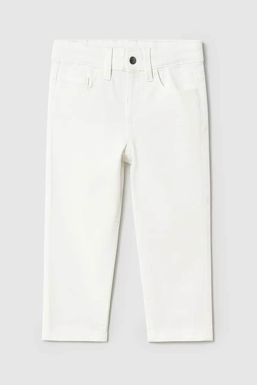 Dětské kalhoty Mayoral slim fit basic bílá barva, hladké, 506