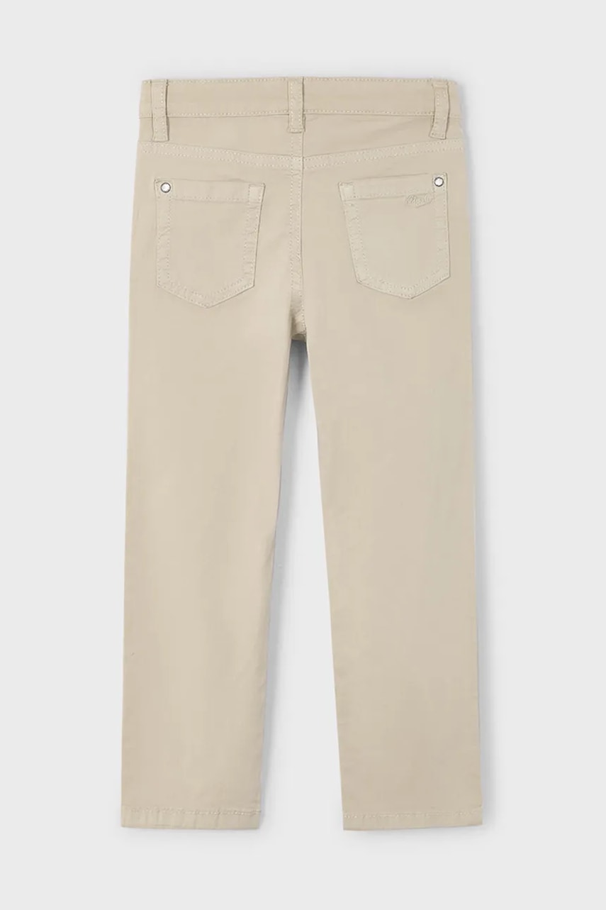 Детские брюки Mayoral slim fit basic цвет бежевый однотонные 509 Детские брюки Mayoral slim fit basic цвет бежевый однотонные 509