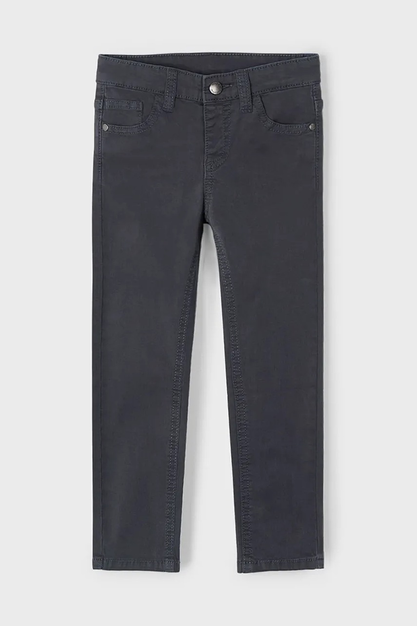 Mayoral pantaloni copii slim fit basic culoarea negru, neted, 509