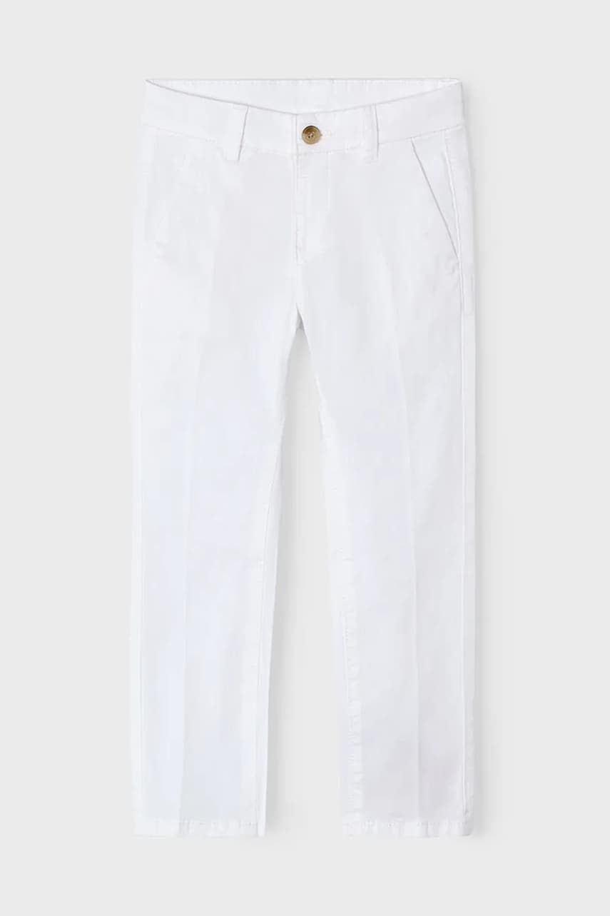 Mayoral pantaloni copii culoarea alb, neted, 512 Mayoral pantaloni copii culoarea alb, neted, 512