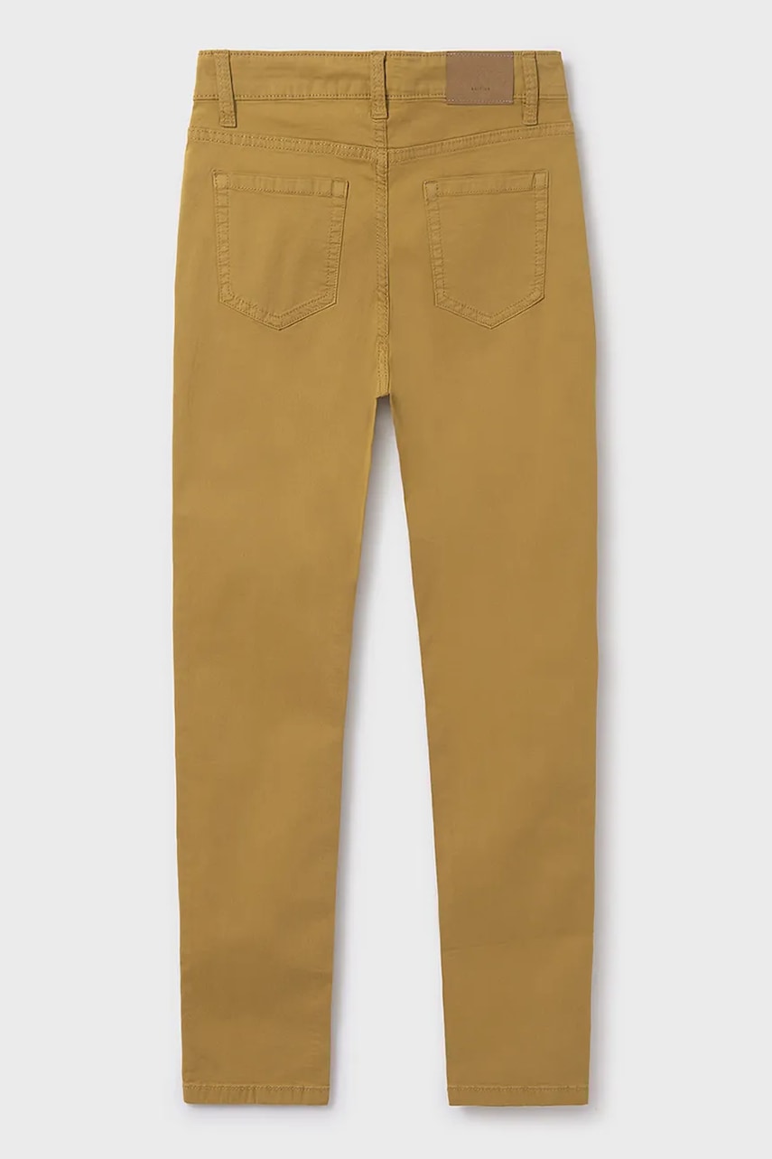 Детские брюки Mayoral slim fit basic цвет жёлтый однотонные 520 Детские брюки Mayoral slim fit basic цвет жёлтый однотонные 520