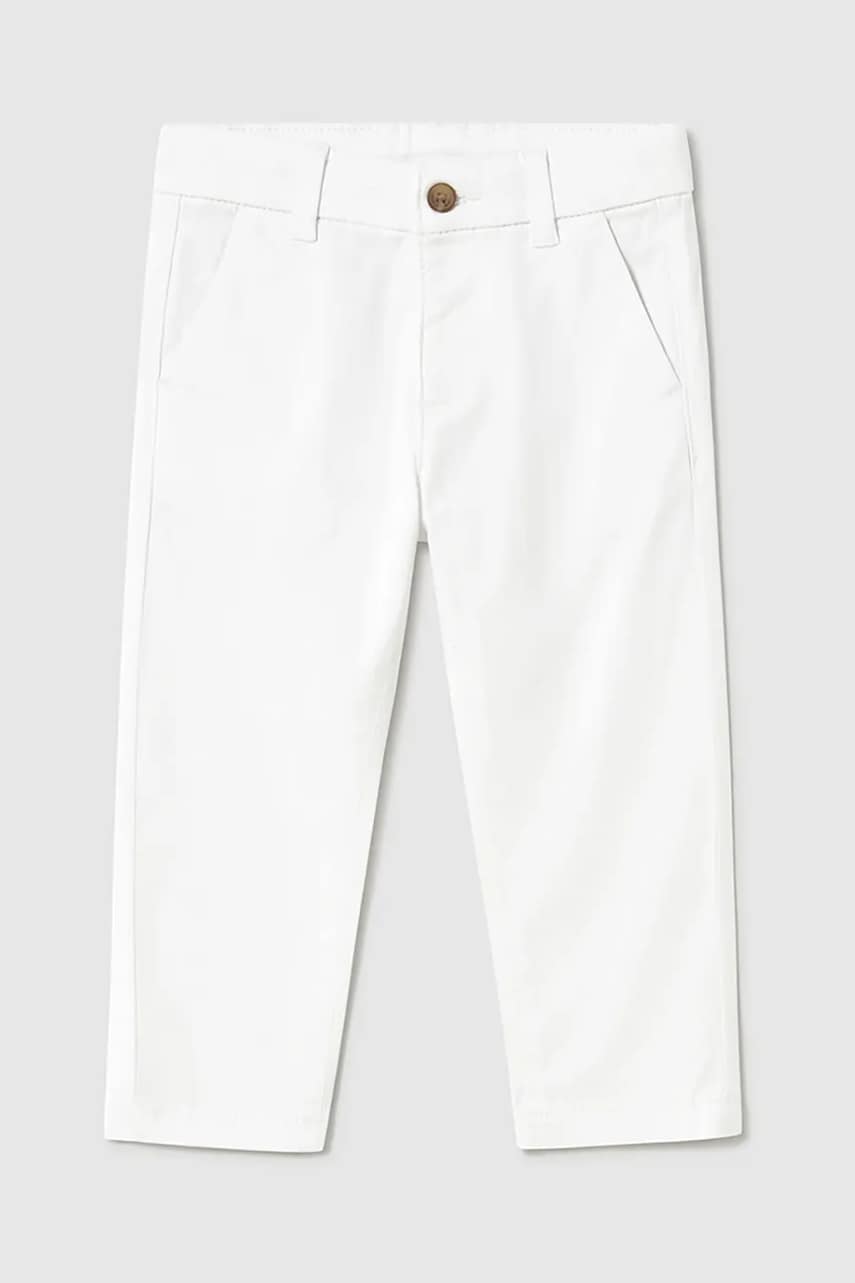 Mayoral pantaloni copii culoarea alb, neted, 522 Mayoral pantaloni copii culoarea alb, neted, 522