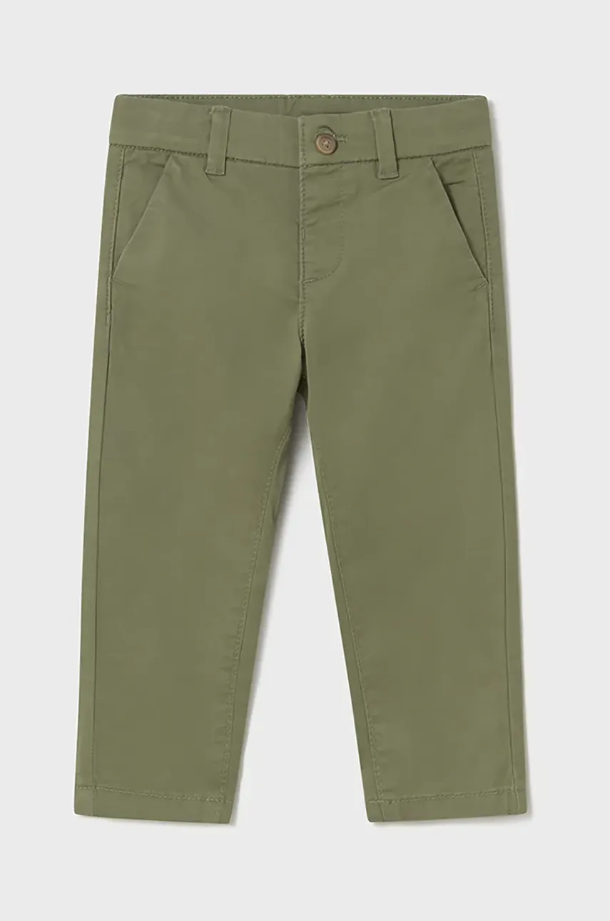 Mayoral pantaloni copii culoarea verde, neted, 522