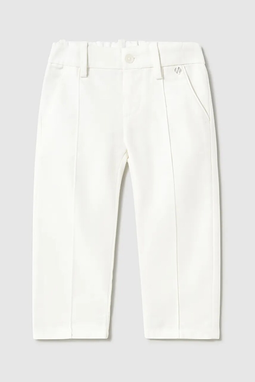 Mayoral pantaloni din bumbac pentru bebelusi culoarea bej, neted, 1576
