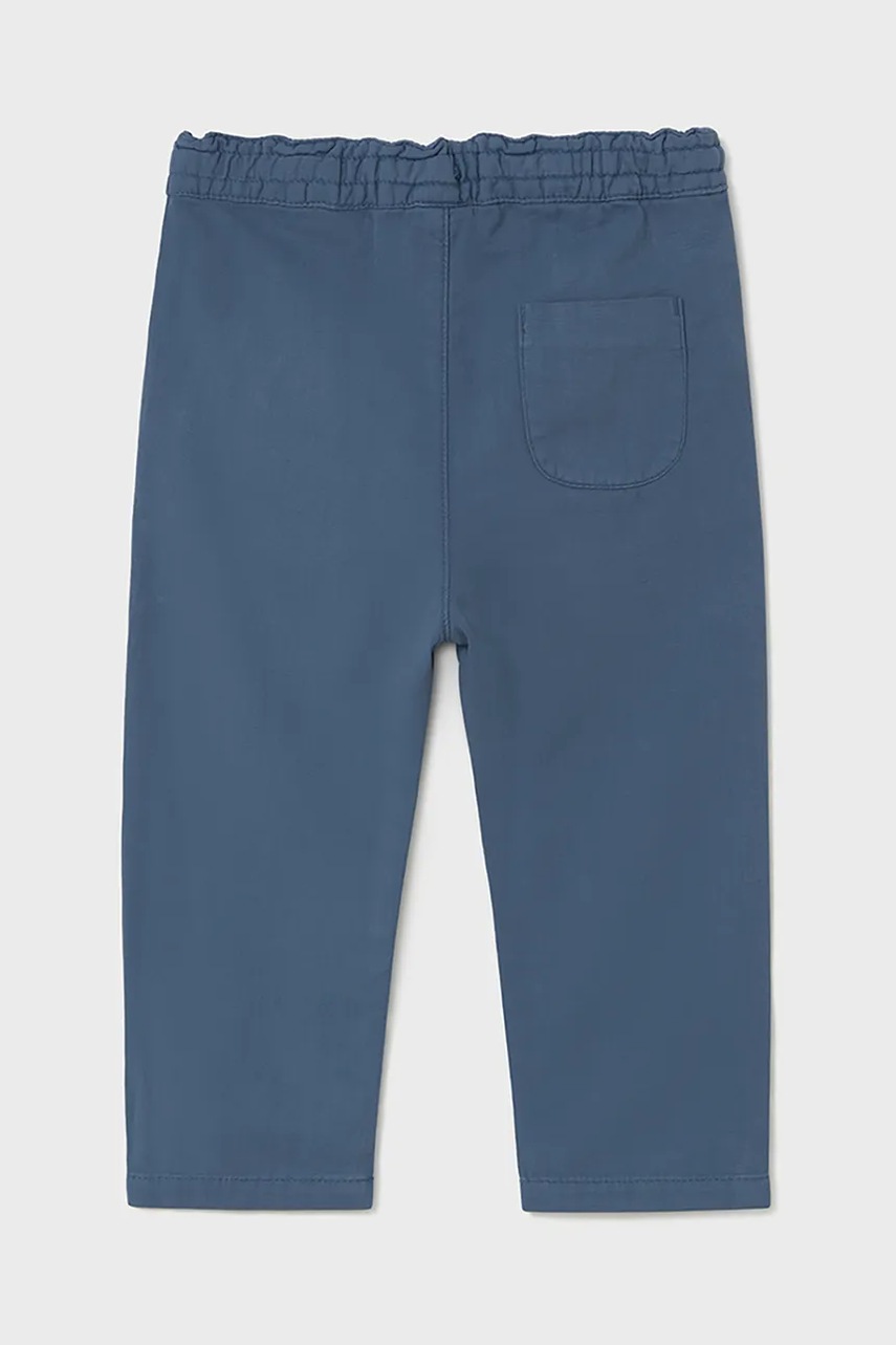 Детские бюки с примесью льна Mayoral relaxed fit цвет синий однотонные 1580