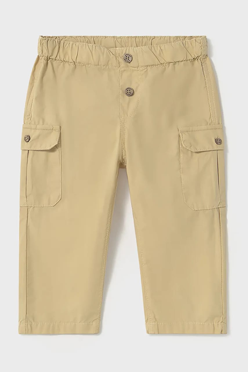 Mayoral pantaloni de bumbac pentru copii culoarea bej, uni, 1581