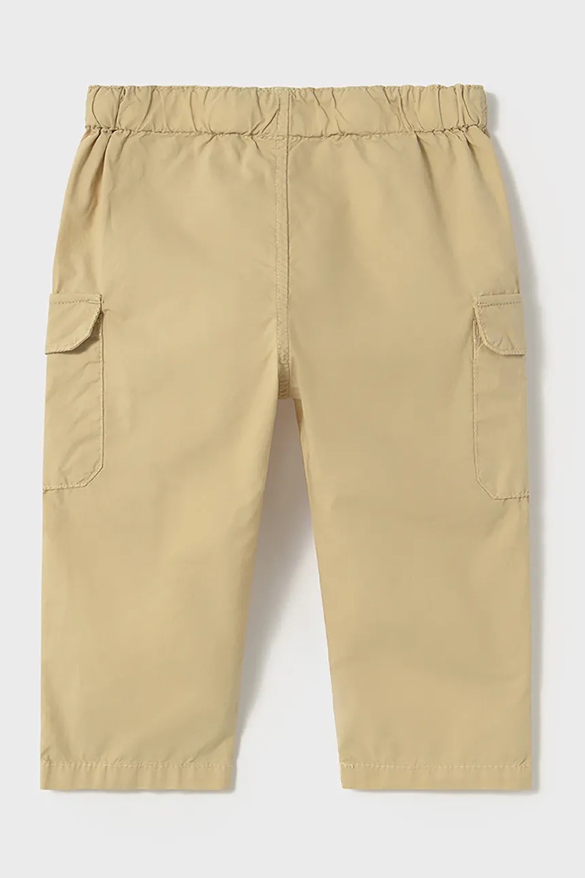 Детские хлопковые брюки Mayoral цвет бежевый однотонные 1581