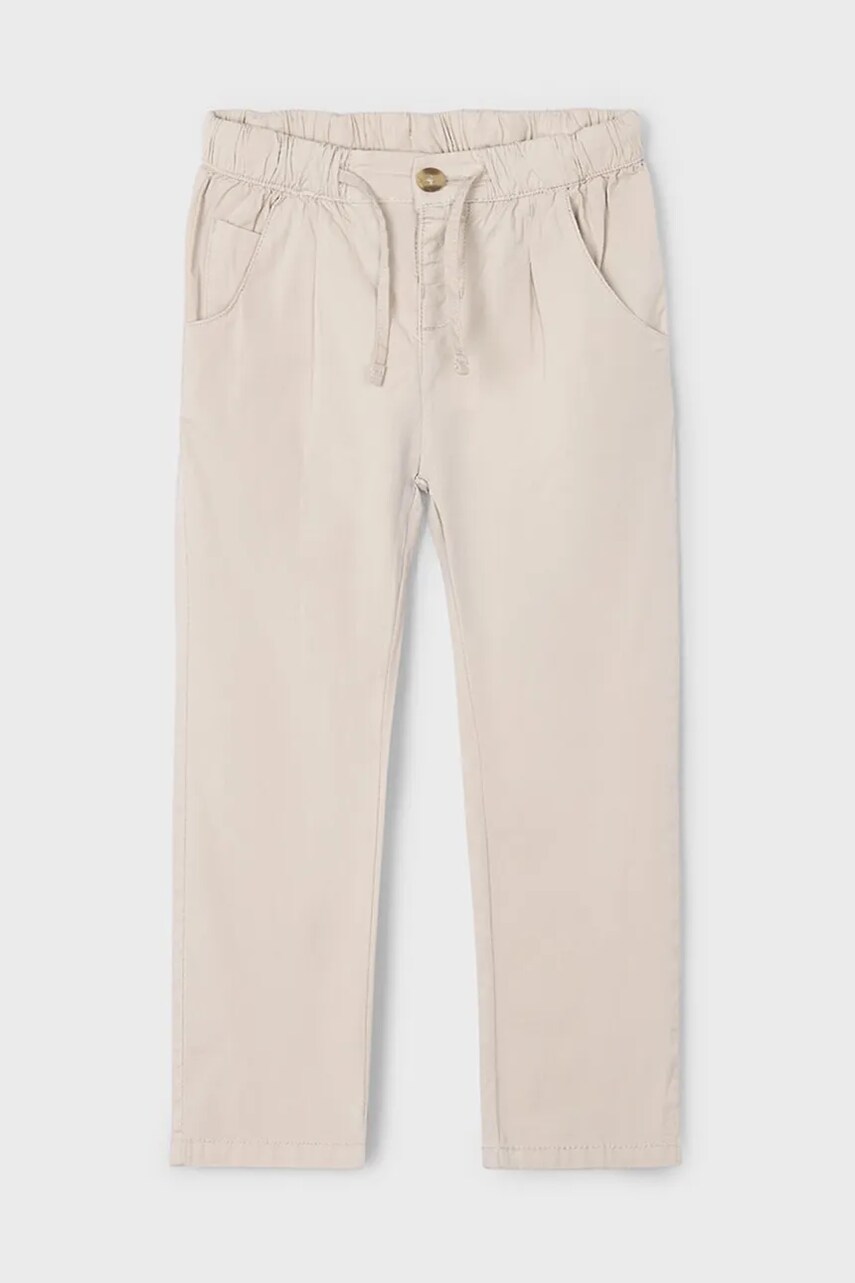 Mayoral pantaloni copii relaxed fit culoarea bej, neted, 3566