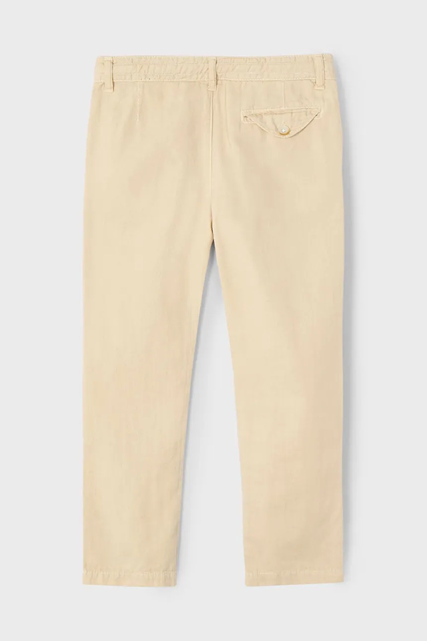 Детские бюки с примесью льна Mayoral цвет бежевый однотонные 3568