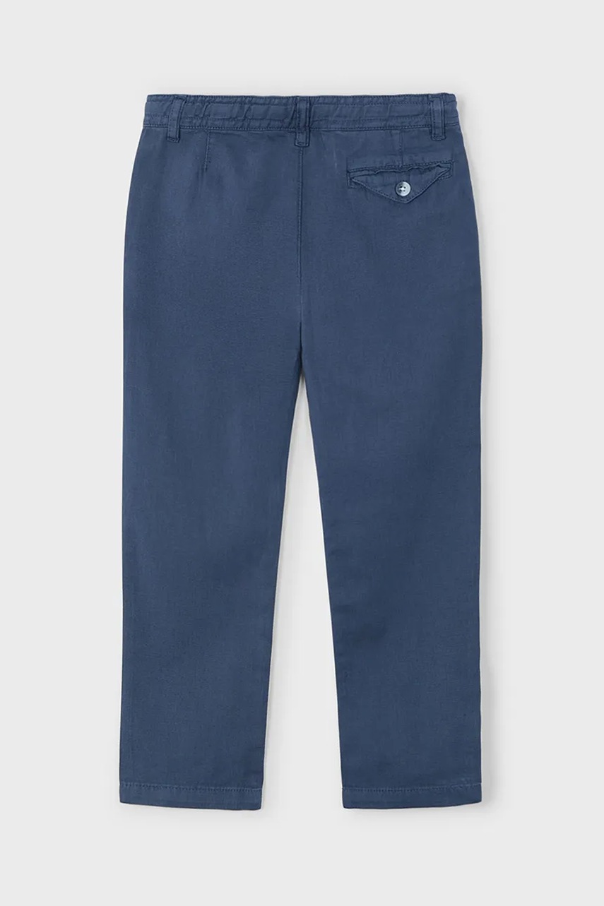 Детские бюки с примесью льна Mayoral цвет синий однотонные 3568